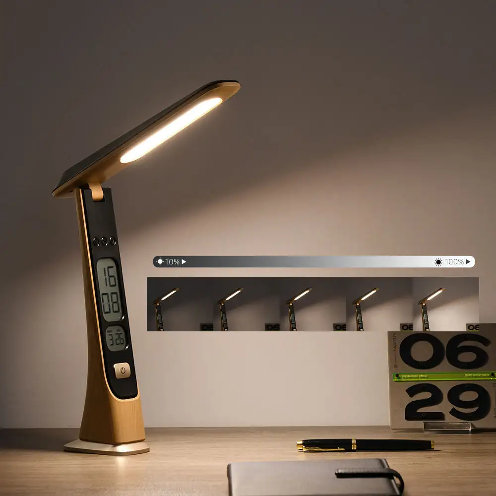 Perpetual Calendar Table Lamp Clock Alarm Clock Eye-protection Lamp