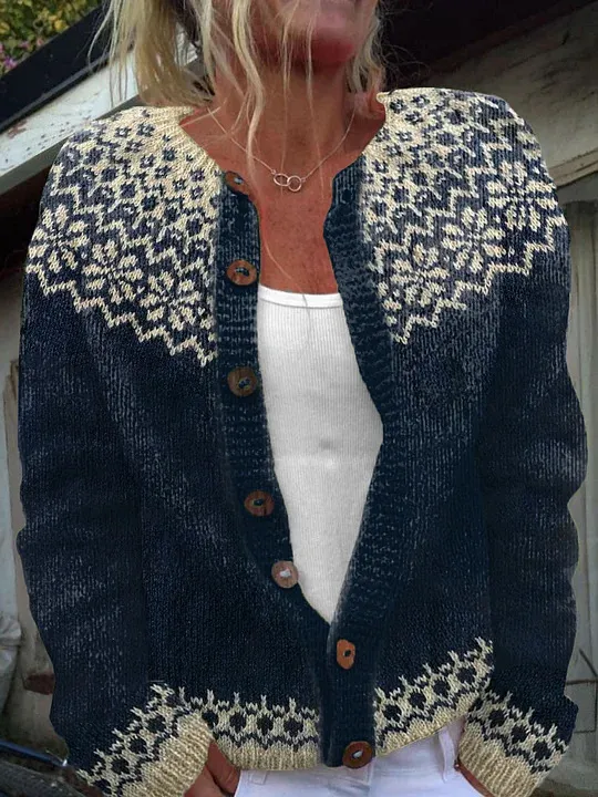 Winter Cardigan Coat Single breasted Totem Warm Sweater 4 Models - Shop at LoveMi