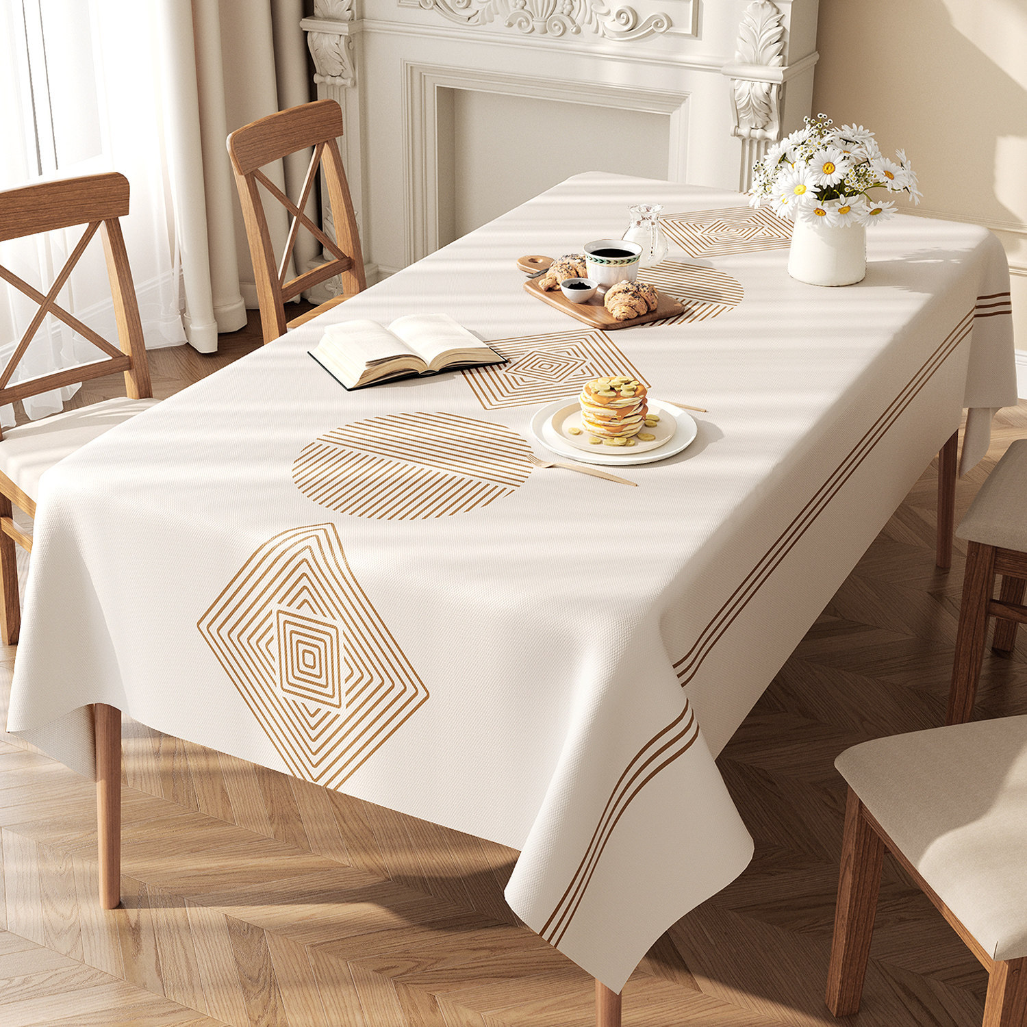 No-wash, Waterproof, Oil-resistant, Ethnic-style Fabric Tablecloth — foto 7