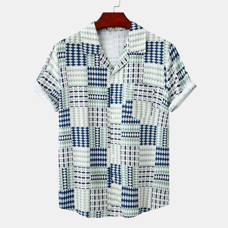 Title 3, Camisa masculina manga curta plus size com esta...