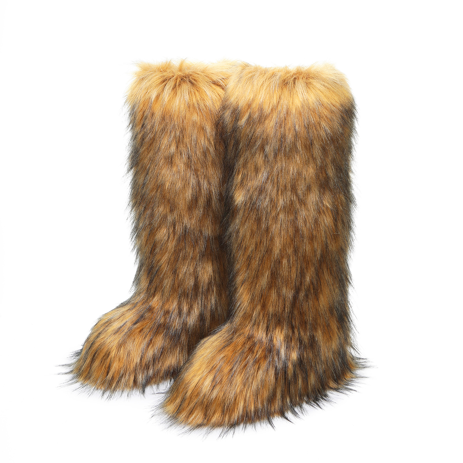Faux Fur Thigh-High Boots