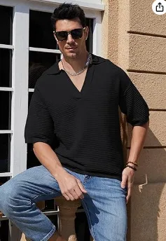European And American Knitted Solid Color Loose Men Black - Shop at LoveMi