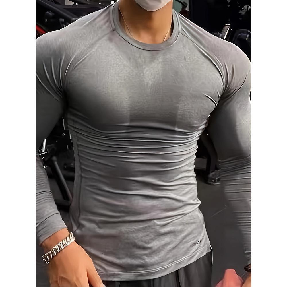 Long-sleeve T-shirt Tight-fitting Muscle-fit Athletic Workout Top