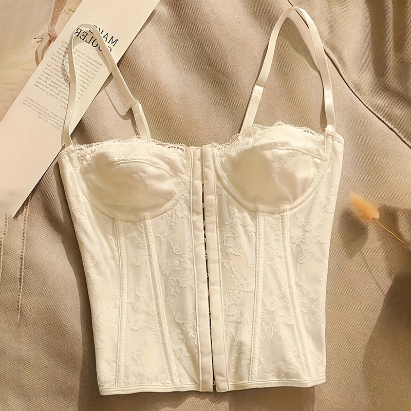 Fishbone Sexy Sling Hot Girl Front Row Buttons Steel Ring Corset