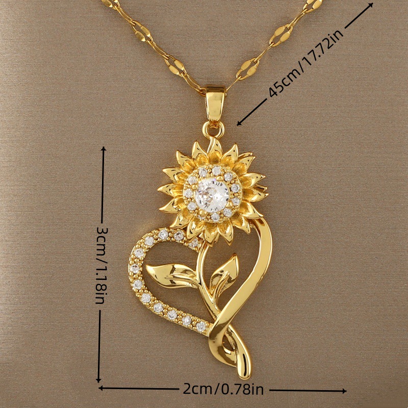 Fashion Rotating SUNFLOWER Necklace Temperament