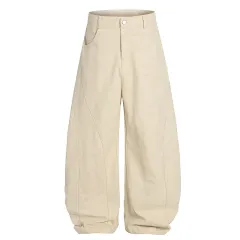 Street Retro Star Letters Embroidered Jeans For Women - Khaki - View 1