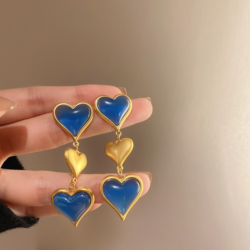 Women's Fashion Silver Needle Green Diamond Set Pearl Earrings