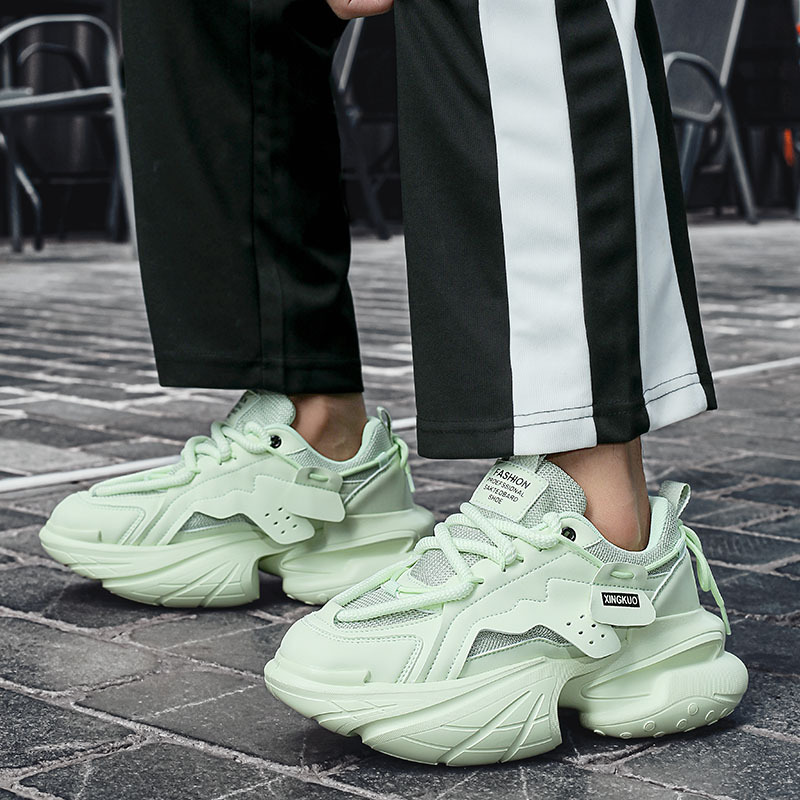 Mens Breathable Casual Height-enhancing Thick-soled Fashion Shoes