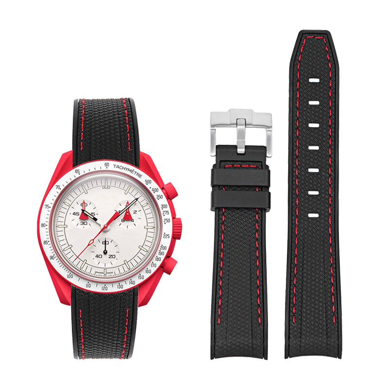 Curved-end Strap 20mm Silicone Watch Band For Men 8