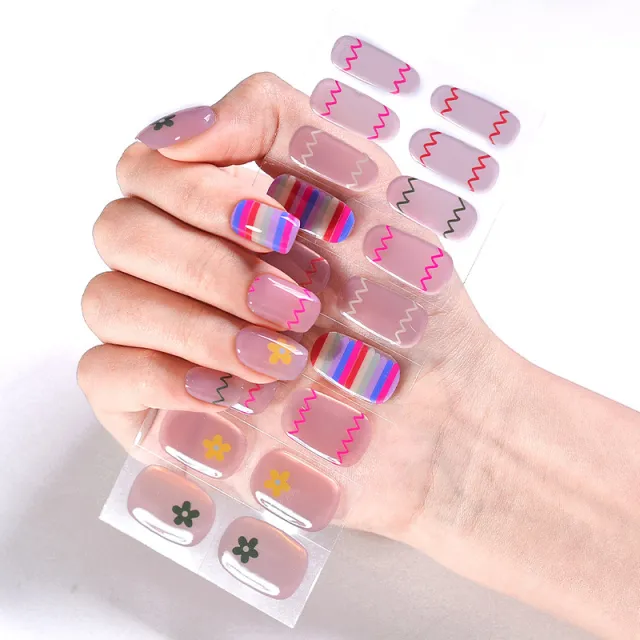Cool Girl Sweet Cool UV Phototherapy Semi baked Gel Nail Sticker Jk230 - Shop at LoveMi
