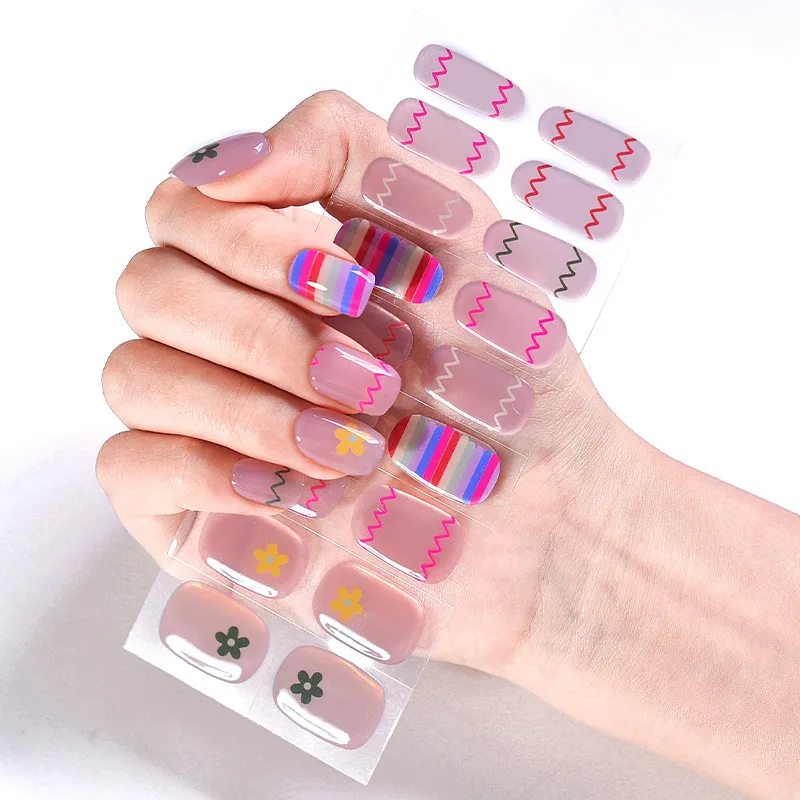 Cool Girl Sweet Cool UV Phototherapy Semi-baked Gel Nail Sticker - Jk230