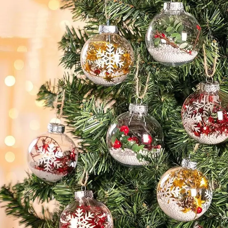 Christmas Ball Transparent PET Shatterproof DIY Pendant Plastic Ball