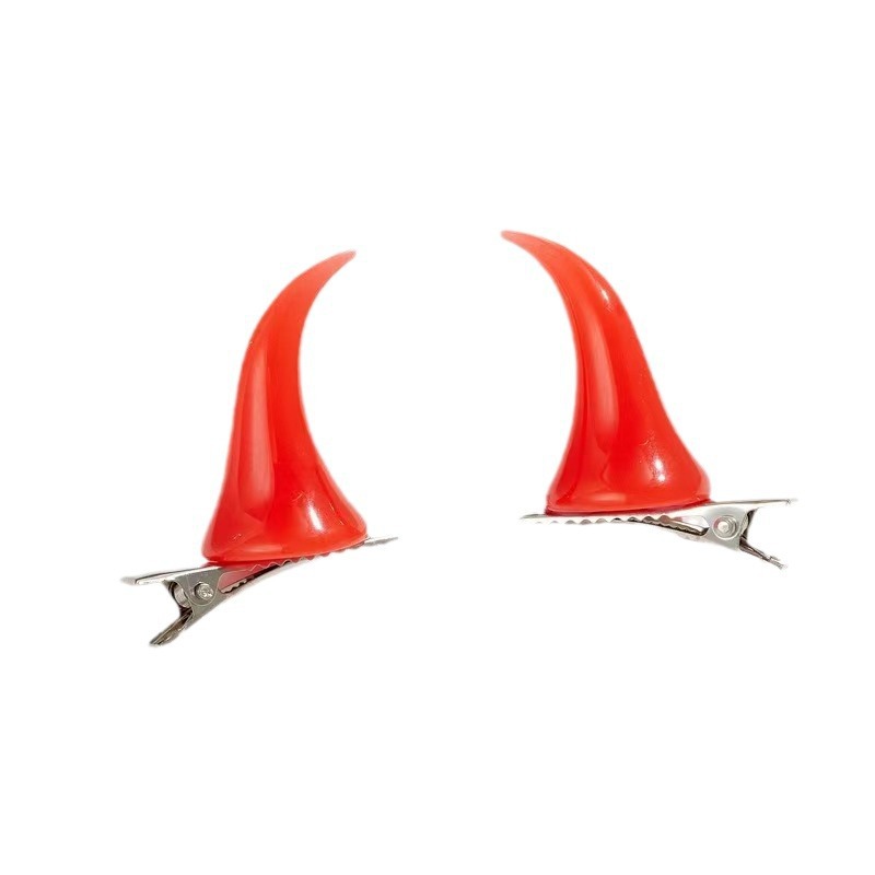 Personalized holiday decor halloween horn hair clip (black)