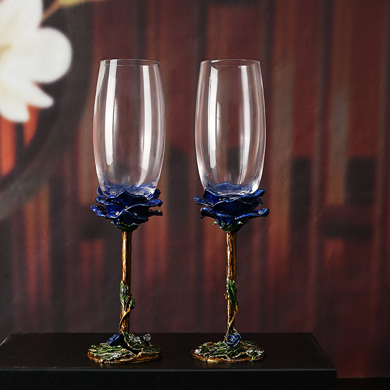 Creative Crystal Glass Handmade Enamel Champagne