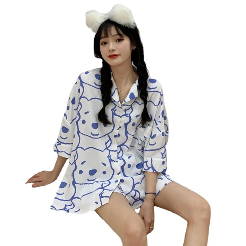 Cute Bear Korean Style Homewear Suit