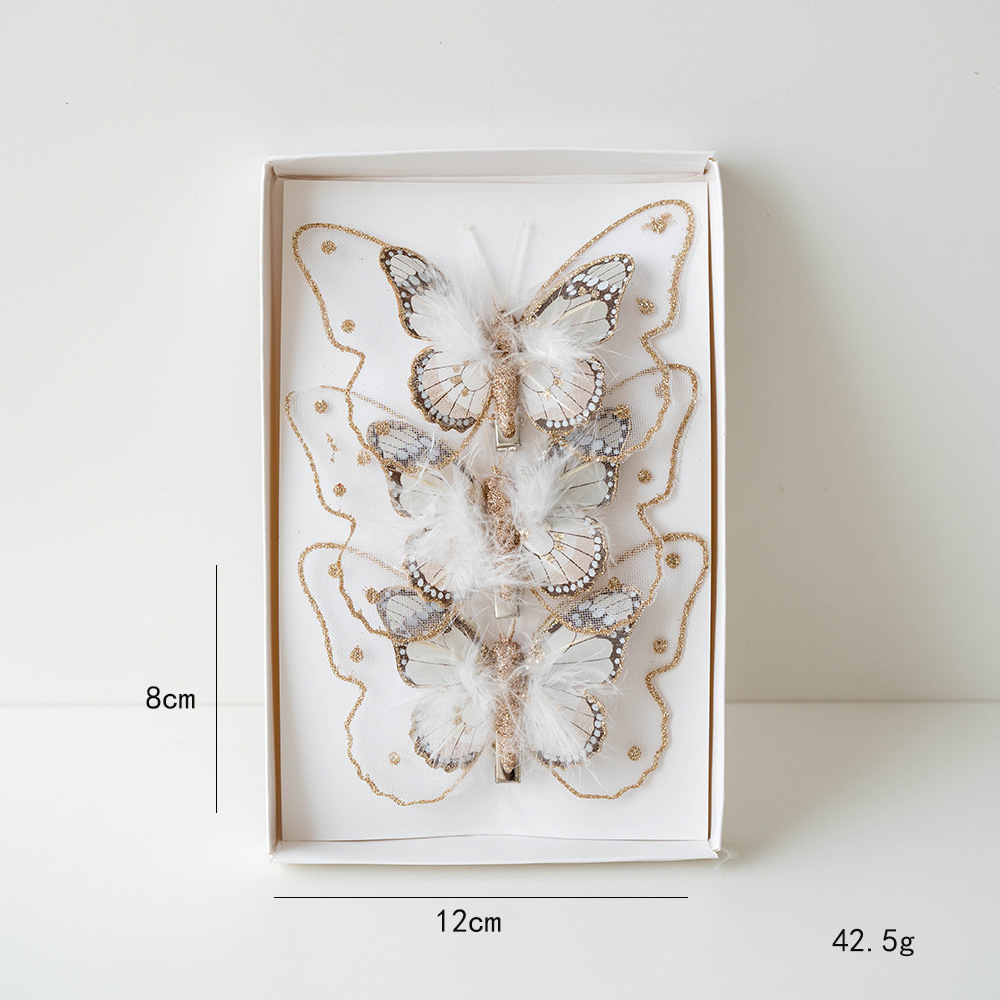 Christmas Decorations Fabric Mesh Hollow Butterfly