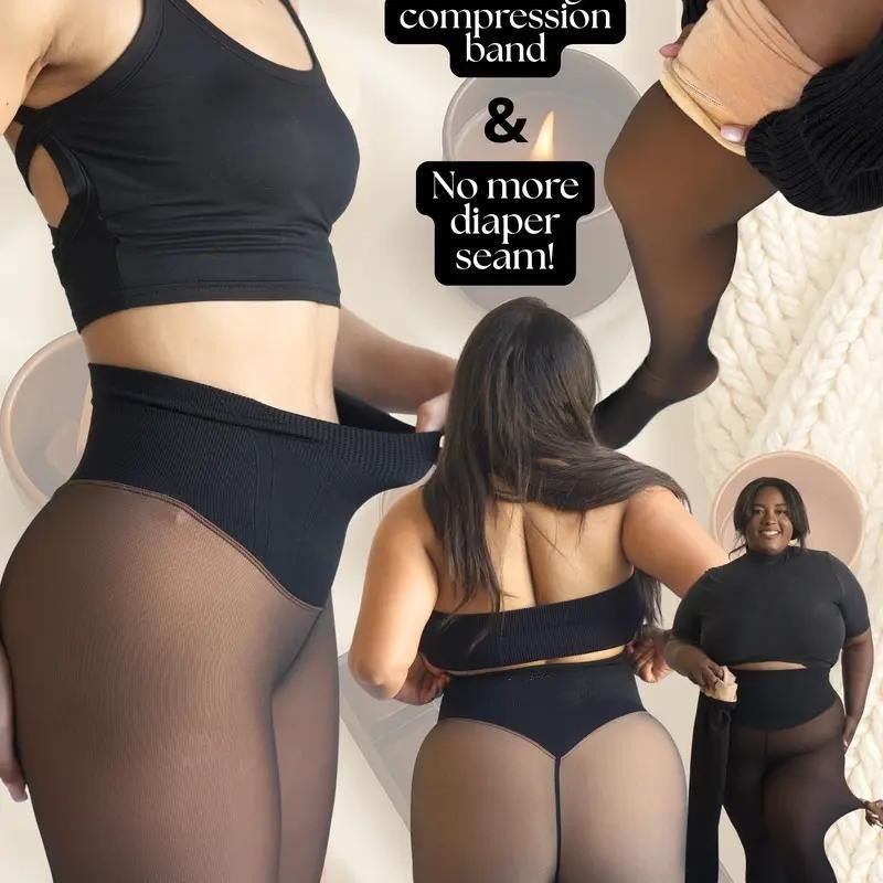 Sheer Base Leggings Plus-size One-piece Tight-fitting