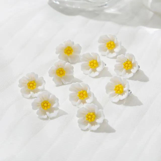 Rhinestone Updo Small Hairclip Bang Clip Barrette Pearl Flower Hair Accessories 10Pc Plum Blossom Yellow - Shop at LoveMi