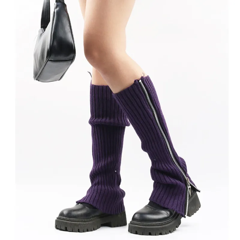 Woolen Yarn Socks Women's Knitted Slip-on - Purple