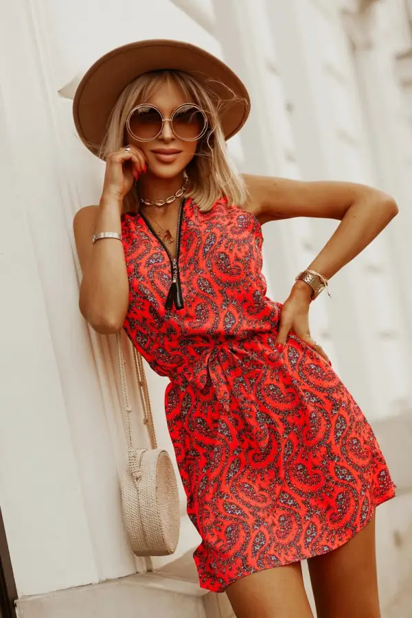 Zip Sleeveless Versatile Waist Dress