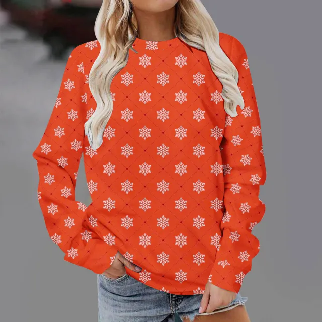 Christmas Fashion Print Round Neck Men's Women's Pullover Hz23159 - Shop at LoveMi
