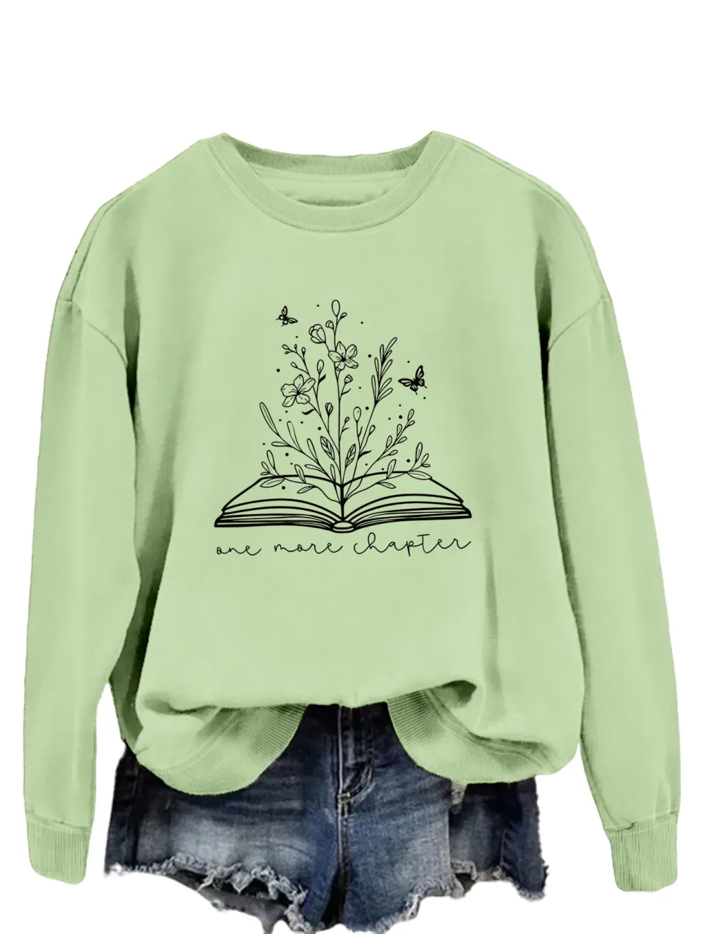Round Neck Simple Women's Long Sleeve Letter Loose Sweatshirt - Color 12-L