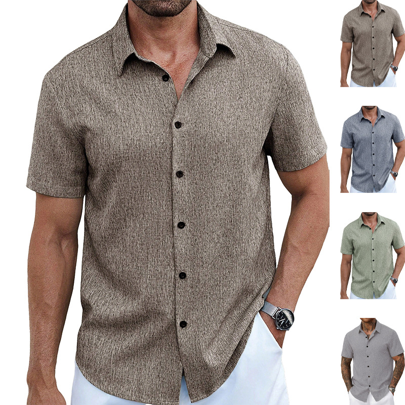 Men's Lapel Short-Sleeve Casual Shirt