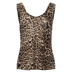 Loose Printed Camisole Large Size Women's Clothing - Leopard Print - View 1