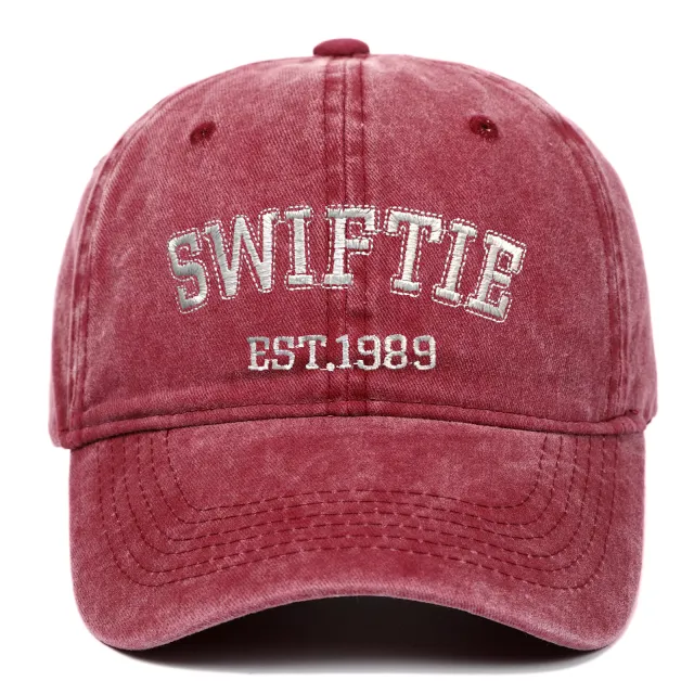 Outdoor Sports Embroidered Water Wash Sun Protection Hat Wine Red - Shop at LoveMi