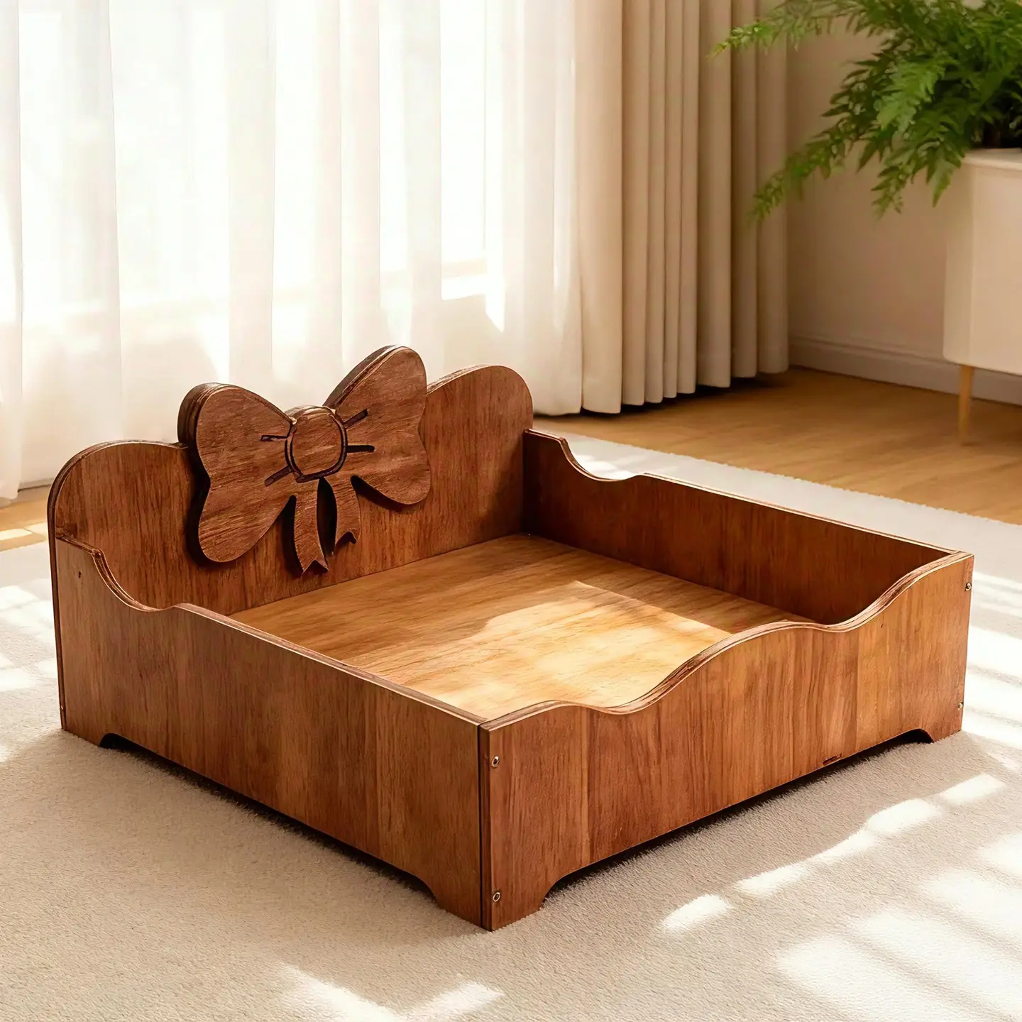 Solid Wood Pet House Vintage Mid-Century Cat