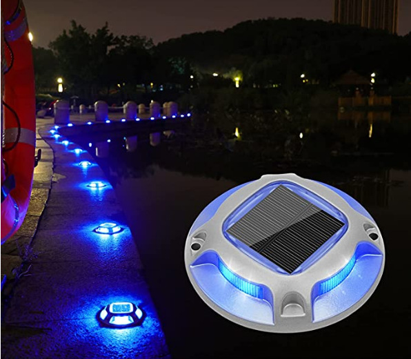 Round Solar Underground Light All Sides Luminous Two-color Switching Underground Lamp