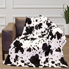 Cow Printing Blanket Digital Flannel - Style 2 - View 1