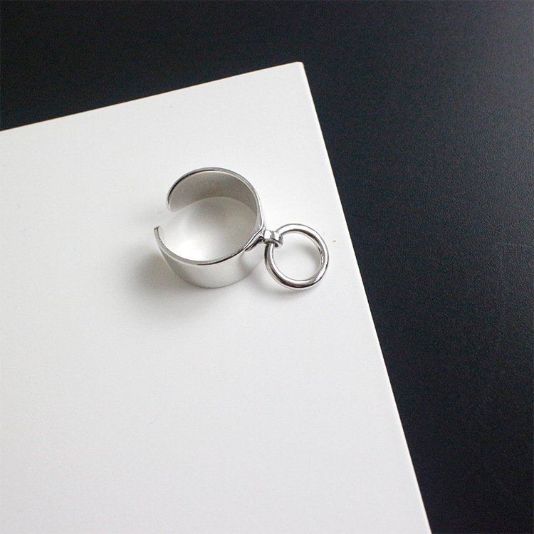 Minimalist Glossy Ring Opening S925 Sterling Silver Ring