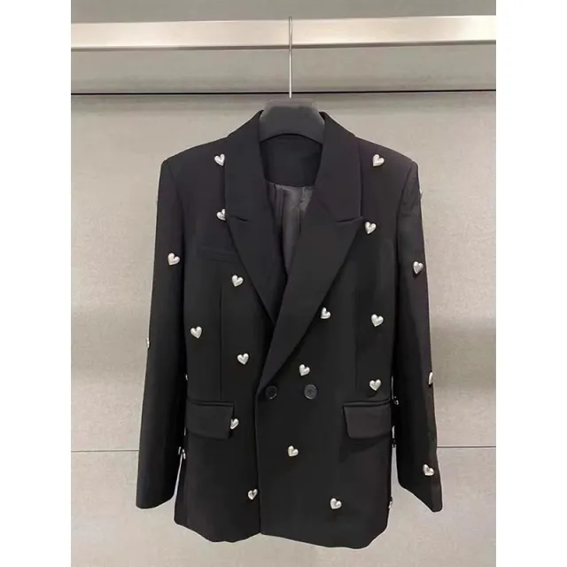 Elegant Three dimensional Love Beaded, Black Suit Black - Shop at LoveMi