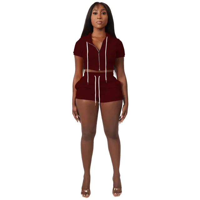 Top Hoodie Two piece Set Suit Brown - Shop at LoveMi