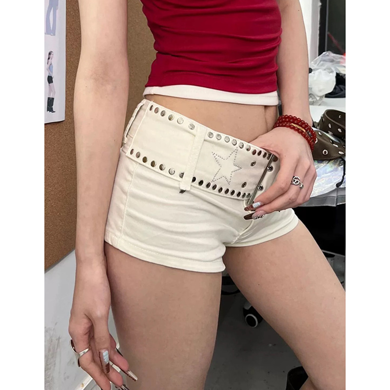 Womens White Denim Shorts For FallWinter
