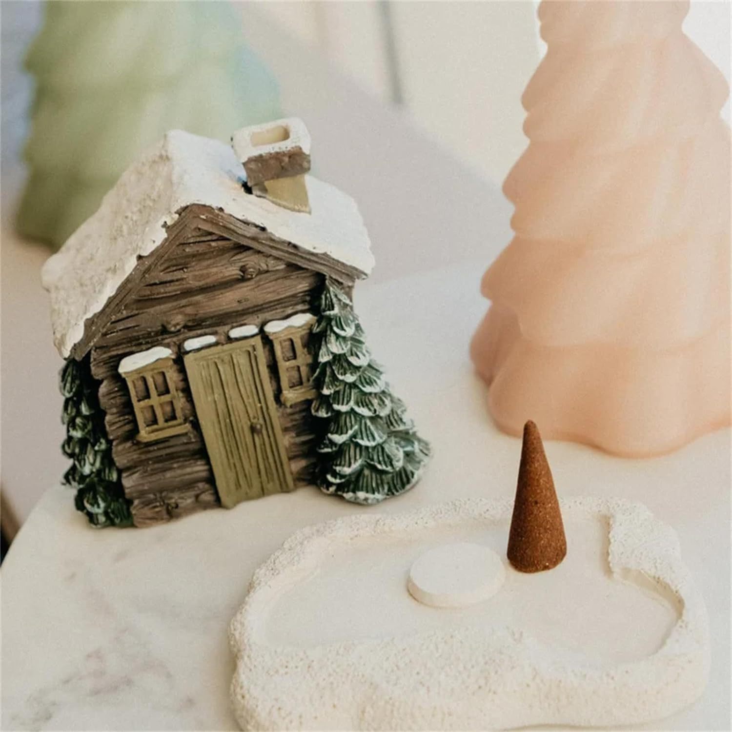 Title 5, Wooden House Snow Winter Incense Cone Burner