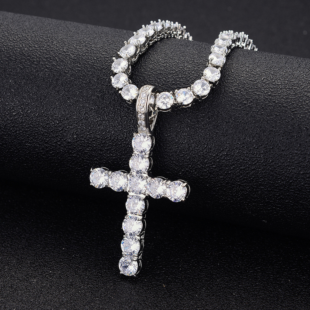 Versatile And High-end Zirconia Cross Necklace