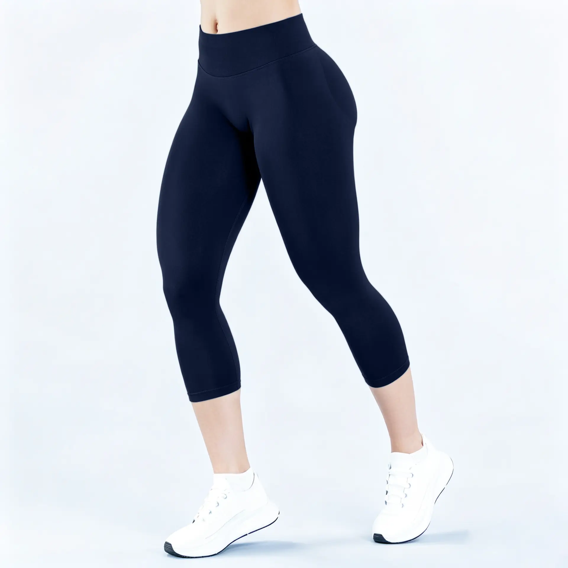Cropped Pants With Three-panel Waist Pleated Design