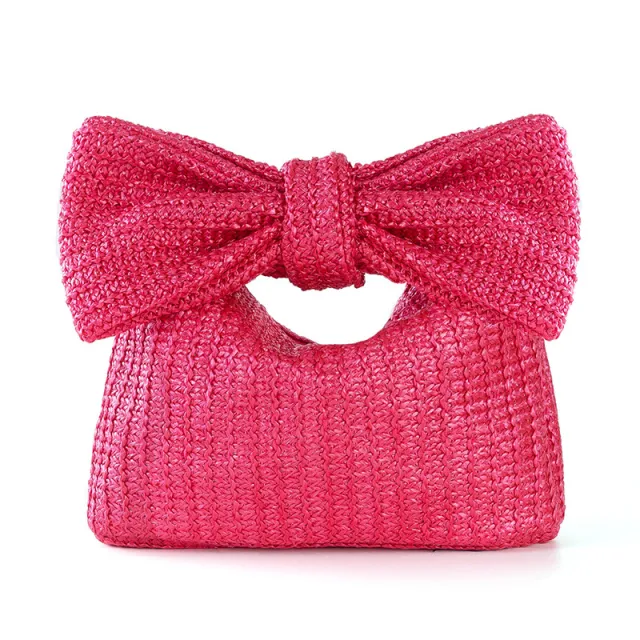 Women's Fashion Personalized New Bow Straw Handbag Rose - Shop at LoveMi