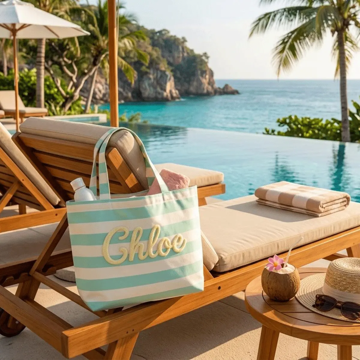 Seaside Vacation Beach Large Capacity Totes