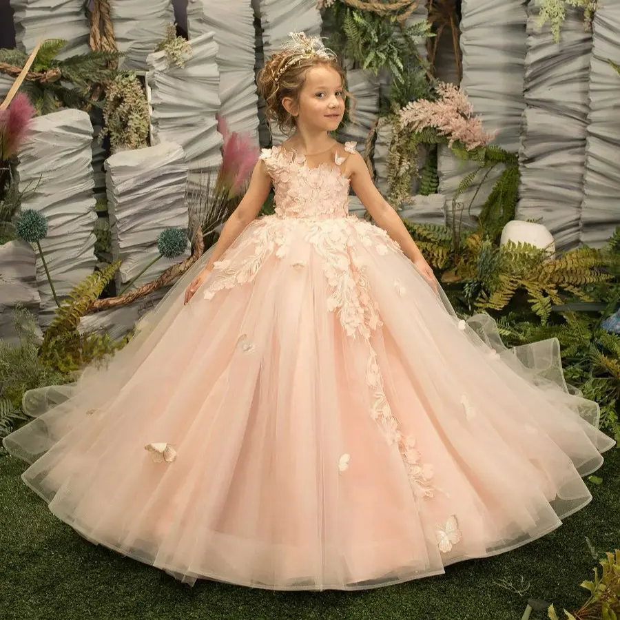 Runway Piano Performance Long Flower Girl Dress