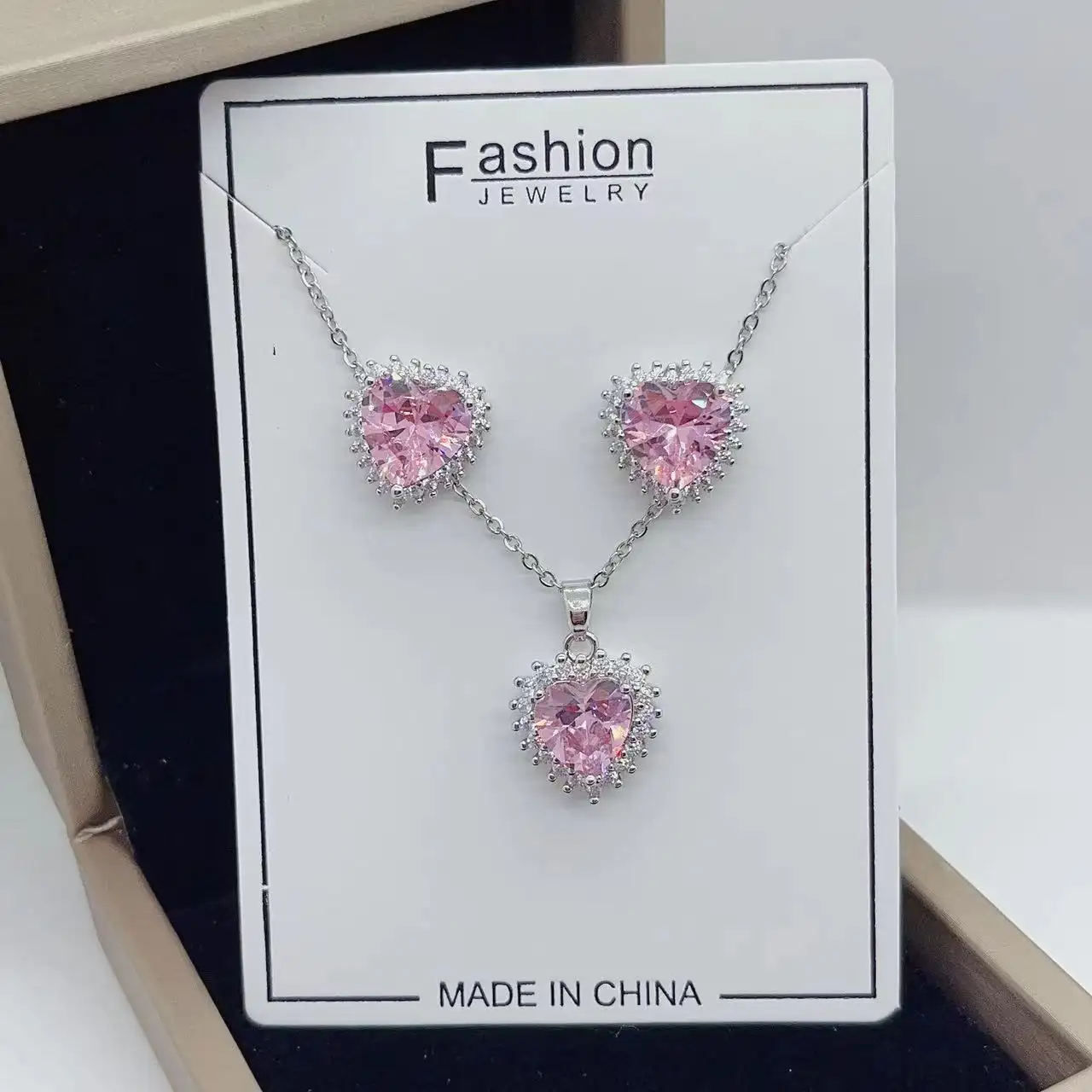 Copper Micro Inlaid Zircon Peach Heart Fashion Simple Necklace