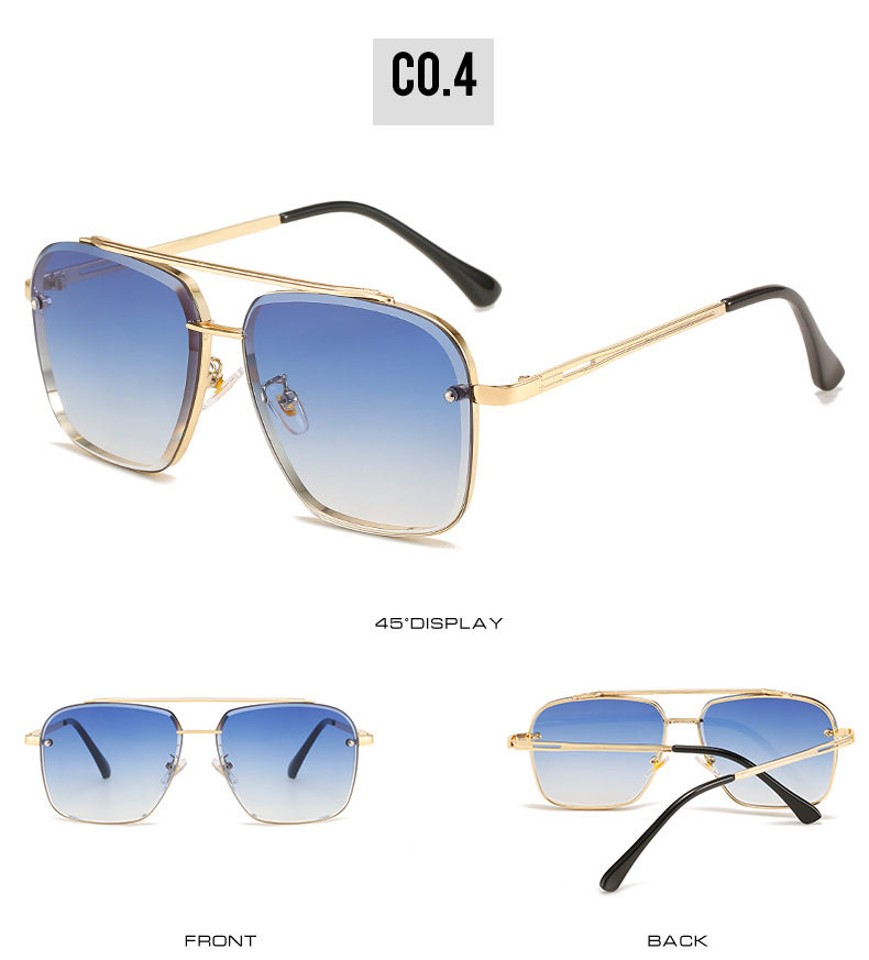 Title 6, Double Bridge Cut Metal Glasses Sunglasses