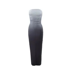 Summer Slim-fit Sexy Strapless Ombre Midi Dress - Grey - View 1