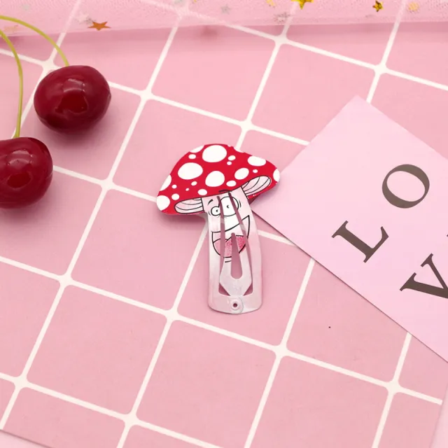 Paint Fruit Barrettes Color Printing Watermelon Strawberry 20 Mushrooms - Shop at LoveMi