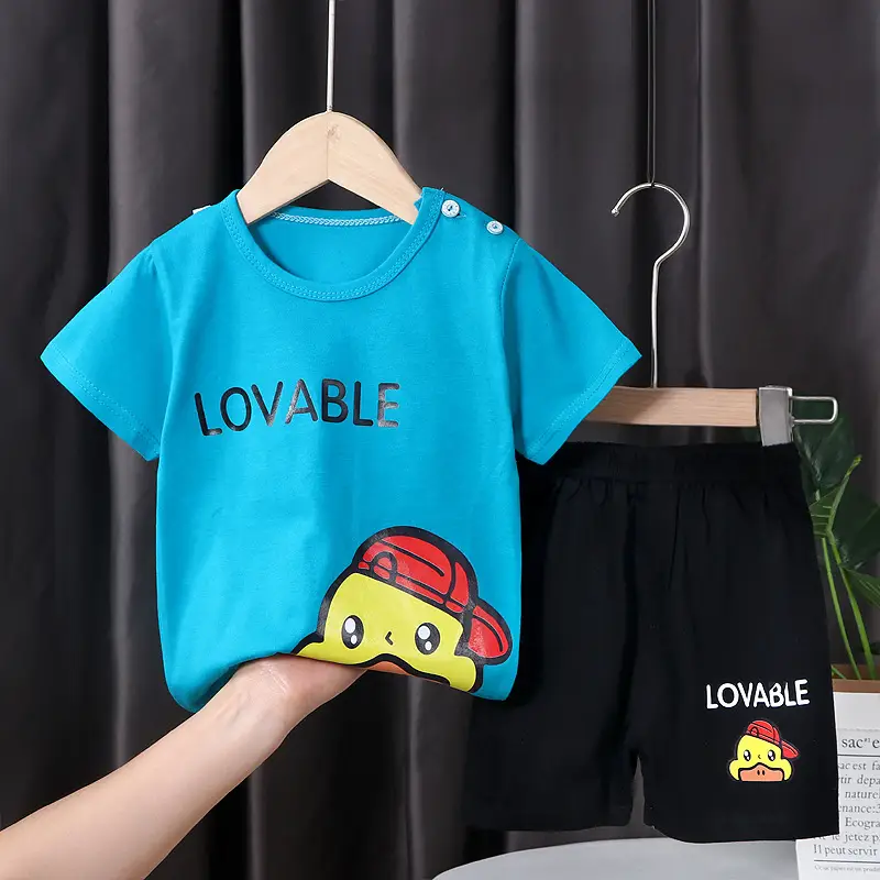 Children's Short-sleeved Shorts Suit T-shirt Cotton Class A Two-piece Set