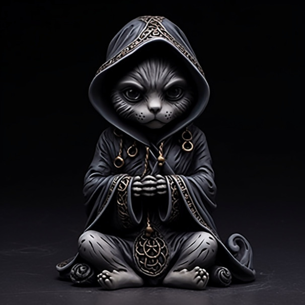 Halloween black cat resin craft ornament home decoration