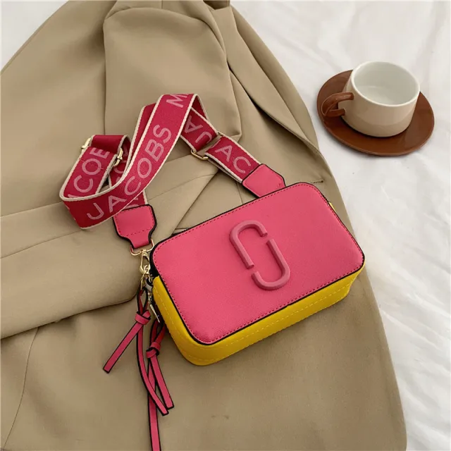 Bag Fashionable Wide Shoulder Strap Crossbody Small Bag Fashionable All match Small Square Bag Rose - Shop at LoveMi