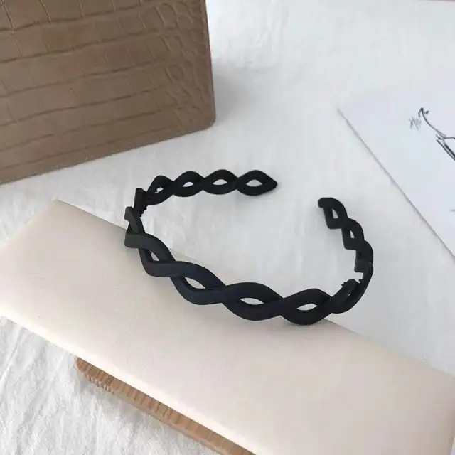New Minimalistic Headdress Candy Color Plastic Headband 3 Black - Shop at LoveMi
